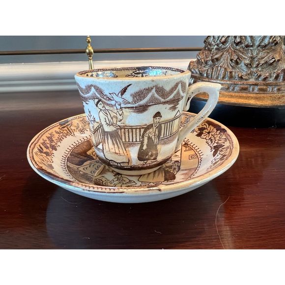Antique Petrus Regout Maastricht Holland Timor Chinoiserie Teacup and Saucer - Picture 1 of 11